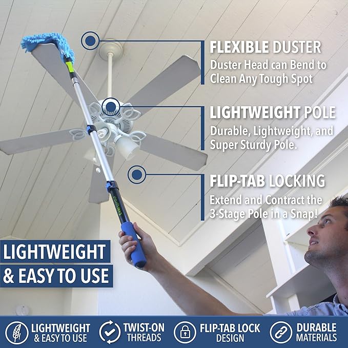 EVERSPROUT 3 Foot Flexible Microfiber Ceiling & Fan Duster | Bendable to Clean - Image 5