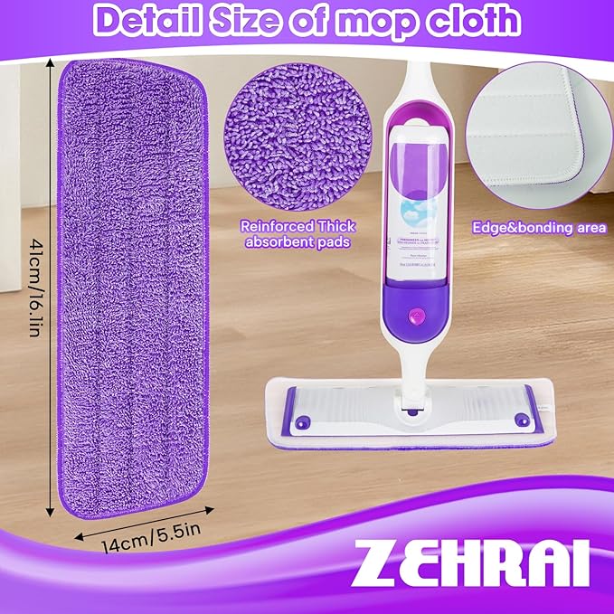 6 Pack Reusable Microfiber Mop Pads - Image 4