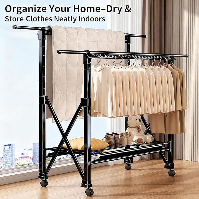 Heavy Duty Rolling Clothing Rack - Image 8