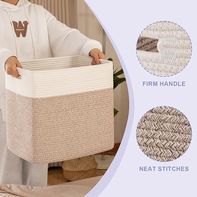 OIAHOMY Storage baskets for Shelf, Large Collapsible Storage Bins, Blanket - Image 3