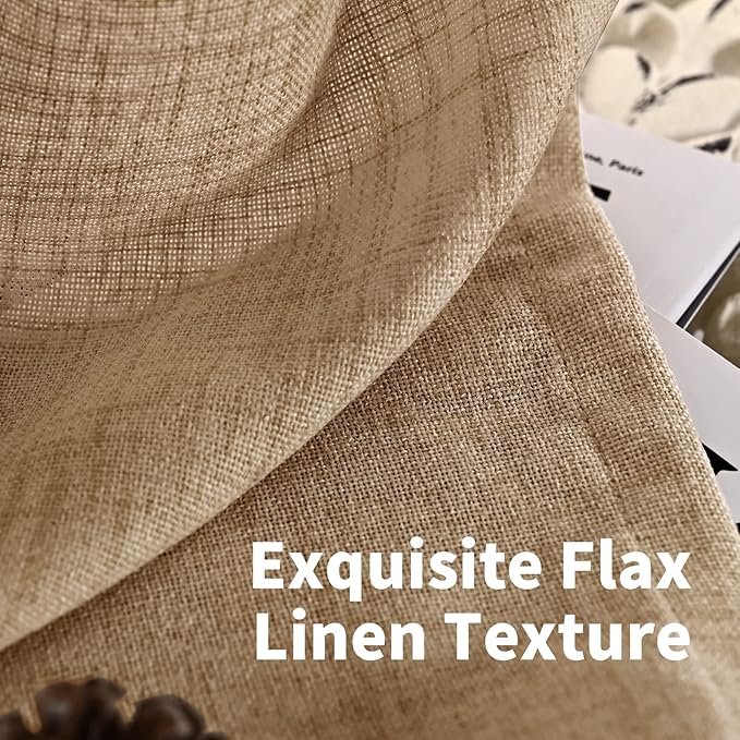 YoungsTex Toffee Linen Curtains 84 Inch Length 2 Panels - Image 5