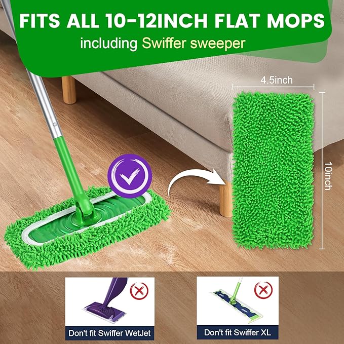 6Pcs Reusable Microfiber Mop Pads Compatible - Image 2