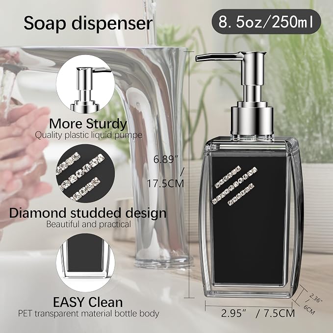 Purple Soap Dispenser with Refillable Plastic Pump - Image 4