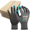Kebada Safety Work Gloves, 120 Pairs Bulk Pack, Touchscreen, PU Coated by KEBADA