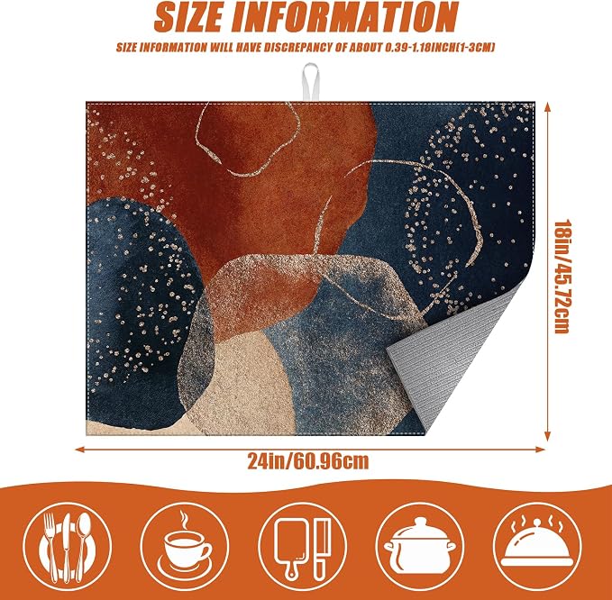 Abstract Stones Art Dish Drying Mat - Image 2