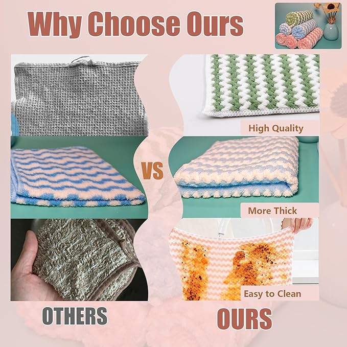 Microfiber Cleaning Cloth, Super Absorbent 12 Pack Dish Towels - Image 5