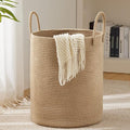 Jute Rope Woven Laundry Hamper Basket by YOUDENOVA, 72L Tall Luandry Basket by YOUDENOVA