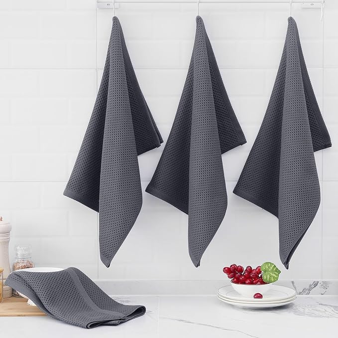 Homaxy 100% Cotton Oversized Waffle Weave Kitchen Dish Towels, Ultra Soft - Image 6