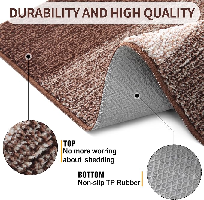 Kitinjoy Indoor Outdoor Door Mat, 48x30 Non-Slip Absorbent Dirt Trapper - Image 3