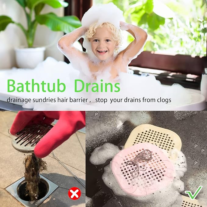 2 Pack Drain Cover Hair Catcher Sturdy Silicone Drain Protector Hair Stopper - Image 2