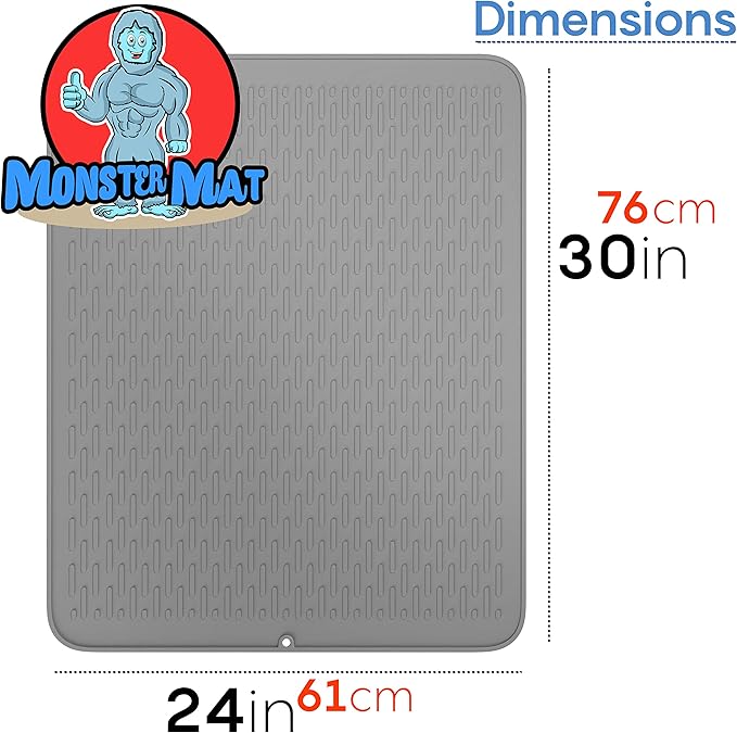 Monster Mat Extra Large Silicone Dish Drying Mat – Heavy Duty & Fast-Drying - Image 4