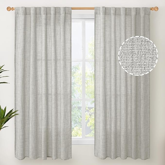 YoungsTex Linen Curtains 63 Inch Length by YoungsTex