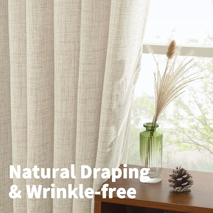 YoungsTex Linen Semi Sheer Curtains 78 Inch Length - Image 5