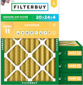 Filterbuy 20x24x4 Air Filter MERV 11 Allergen Defense Replacement, by Filterbuy