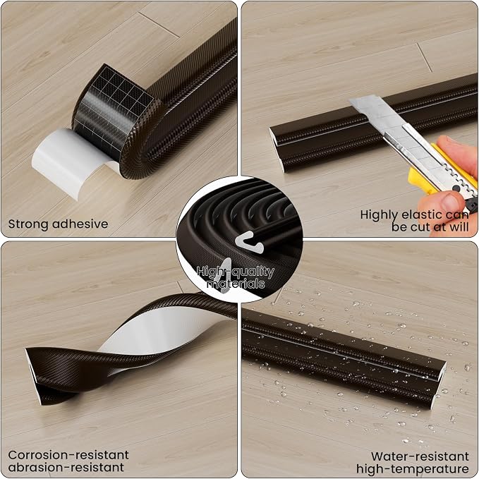V Shape Foam Weather Stripping Door Frame Seal Strip 2Pcs×26FT Brown, Draft - Image 3