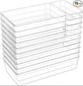 15-Pack Clear Drawer Organizer Set – Multi-Size Acrylic Storage Bins by Unknown