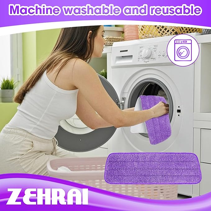 6 Pack Reusable Microfiber Mop Pads - Image 6