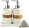 2-Pack Ceramic Soap Dispensers Set, Includes Stainless Steel Pump, Silicone by Cormomu