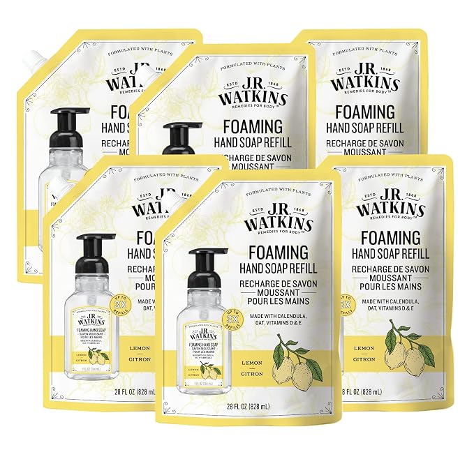 J.R. Watkins Foaming Hand Soap Refills, Alcohol-Free Hand Wash, Cruelty-Free by JRWatkins