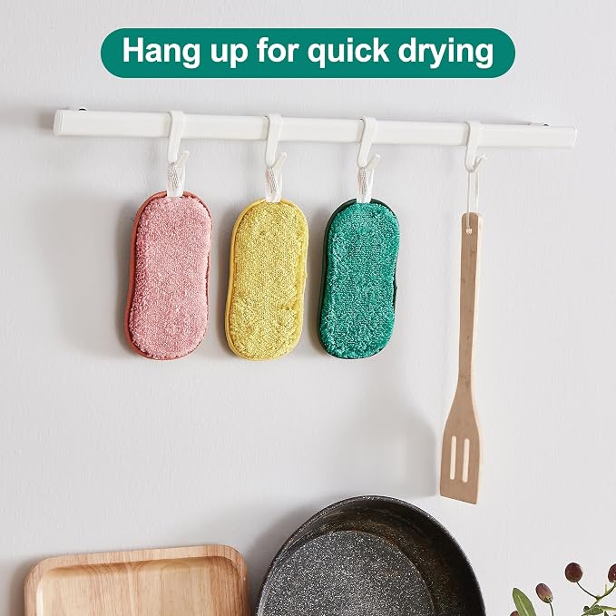 Multipurpose Sponges Kitchen, 6 Pack Reusable Non-Scratch Scrub Sponge - Image 6