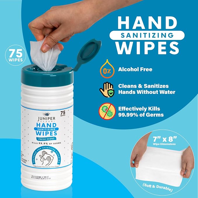 4 Pack Hand Sanitizing Wipes, Alcohol Free 300 Count Canister Disposable Hand - Image 4