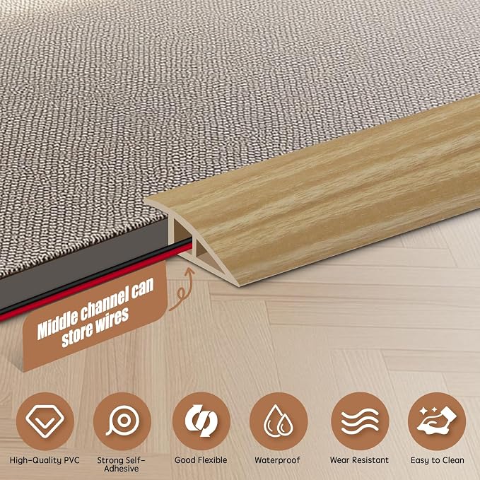 Floor Transition Strip Door Threshold 79" Floor Transition Reducer Trim on The - Image 3