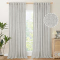 YoungsTex Light Grey Linen Curtains 95 Inches Long by YoungsTex