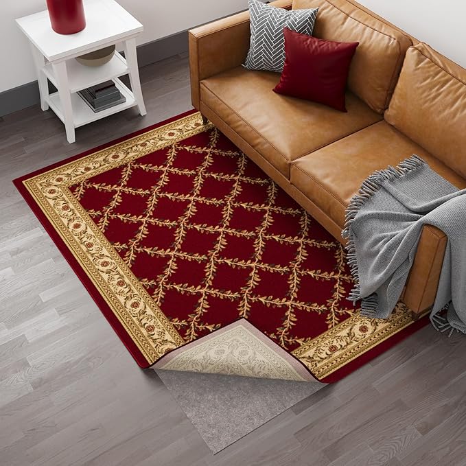 Ottomanson 6' x 8' Non-Slip Rug Pad Gripper 1/4 Inch Thick Dual Surface Felt + - Image 9