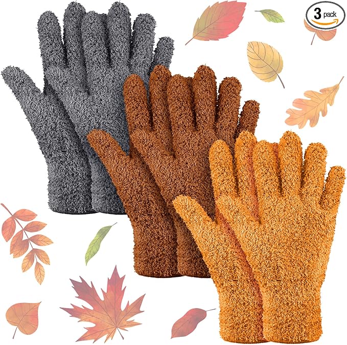 Patelai 3 Pairs Microfiber Plant Dusting Gloves Leaf Cleaning Gloves by Patelai