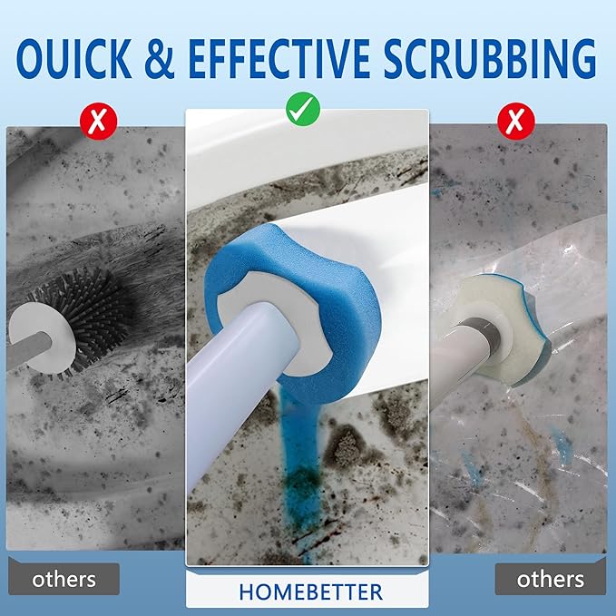 Disposable Toilet Bowl Brush and Holder, Toilet Cleaning System-2 Toilet Bowl - Image 3