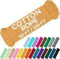 TECEUM Cotton Rope 3/16” – 50 FT – Strong All-Purpose Braided Rope – Natural by TECEUM