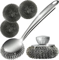 Steel Wool Scrubber Dish Brush Set by LUMAI
