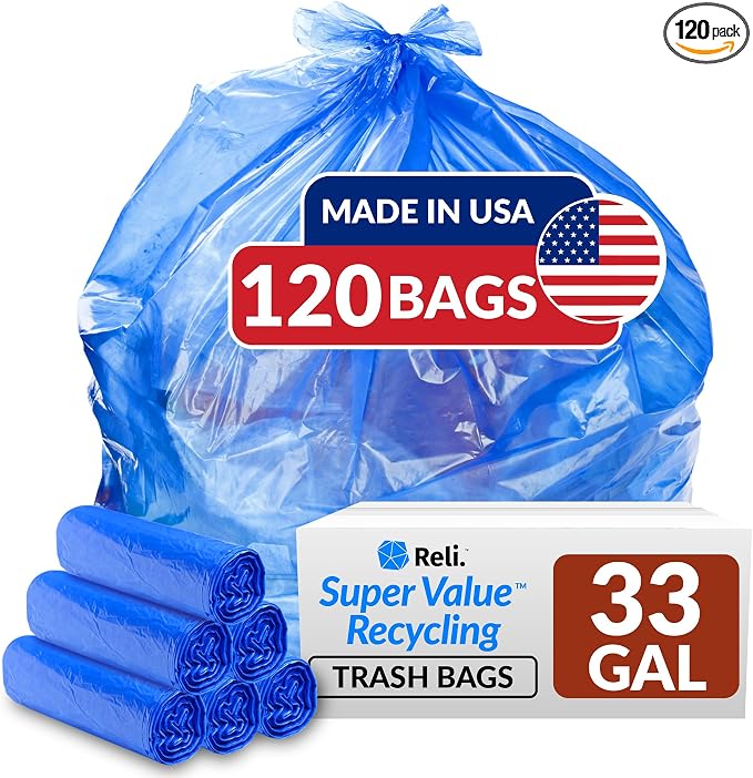 Reli. SuperValue 33 Gallon Recycling Bags Made in the USA by Reli