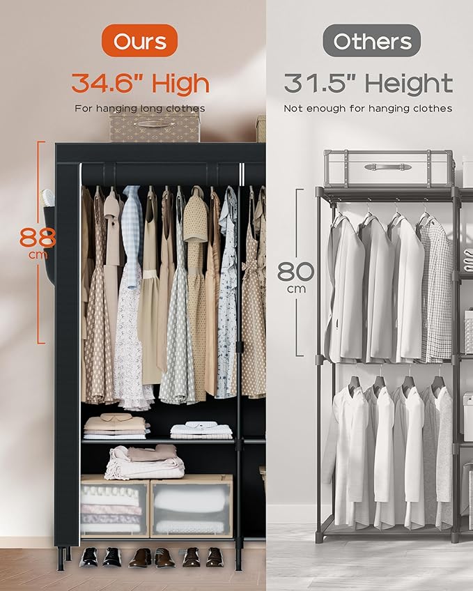 Portable Closet, 54.3 Inch Large Capacity Wardrobe Closet - Image 6