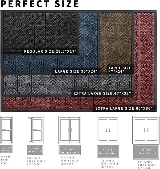 Yimobra Door Mat, Outdoor Indoor Entrance Welcome Mat, Heavy Entry Front Door - Image 3
