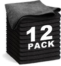 Black Microfiber Cleaning Cloth 13"x13", Ultra Soft Absorbent Microfiber by WEAWE