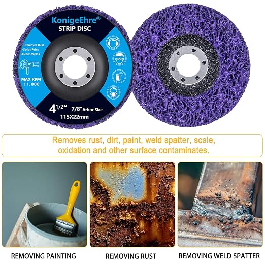 6 Packs 4-1/2" x 7/8" Strip Discs Stripping Wheel Fit Angle Grinder Clean and - Image 4