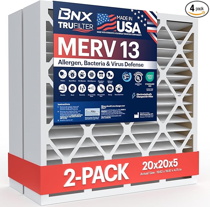 BNX TruFilter 20x20x5 MERV 13 Air Filter by BNX