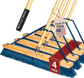 4 Pack Bundle- 24" Everyday Sweep Indoor/Outdoor Push Broom by USABroom-HighQuality