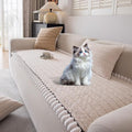 OTOB Sofa Covers for 3 Cushion Couch Washable, All Seasons Fuzzy Non Slip Kids by OTOB