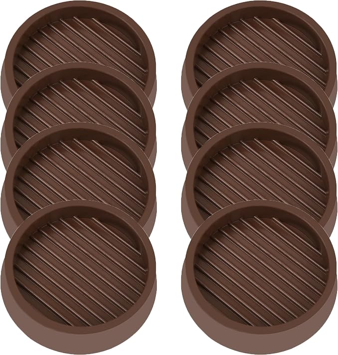 4X4 Round Rubber Caster Cups, Non Slip Furniture Pads, Anti-Slip Gripper by VOCOMO