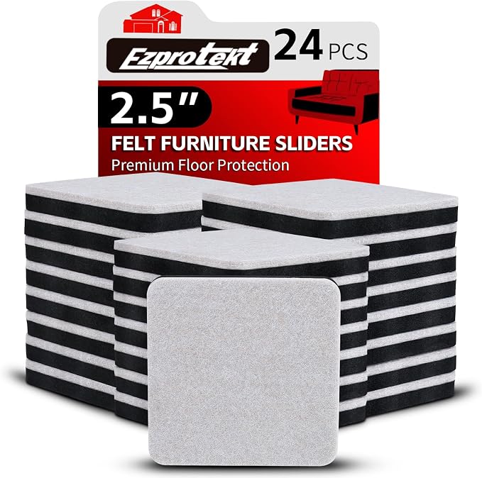 Ezprotekt 2.5" Square Felt Furniture Movers Sliders by VisittheEzprotekt