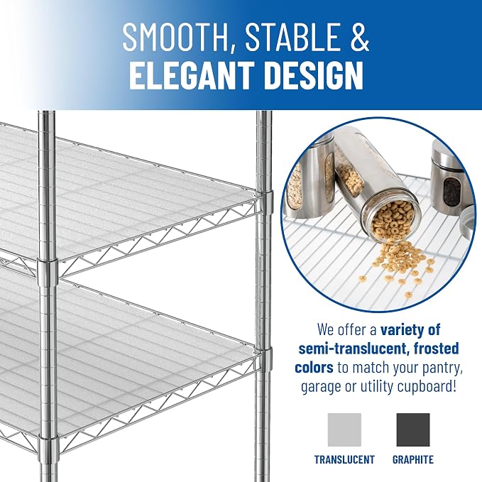 Sterling Shelf Liners for Wire Shelf System: Set of 3 in Graphite: 13.4 x 23.2 - Image 6
