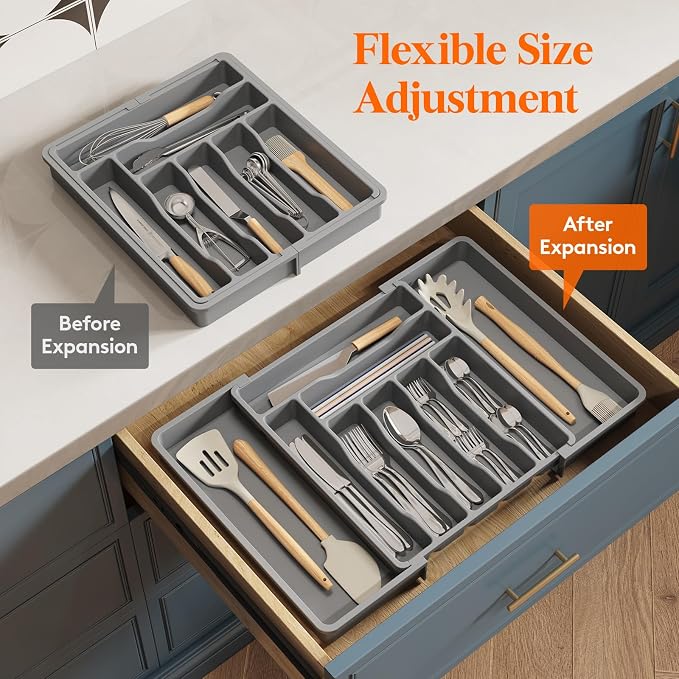 Lifewit Silverware Drawer Organizer, Expandable Utensil Organizer - Image 6