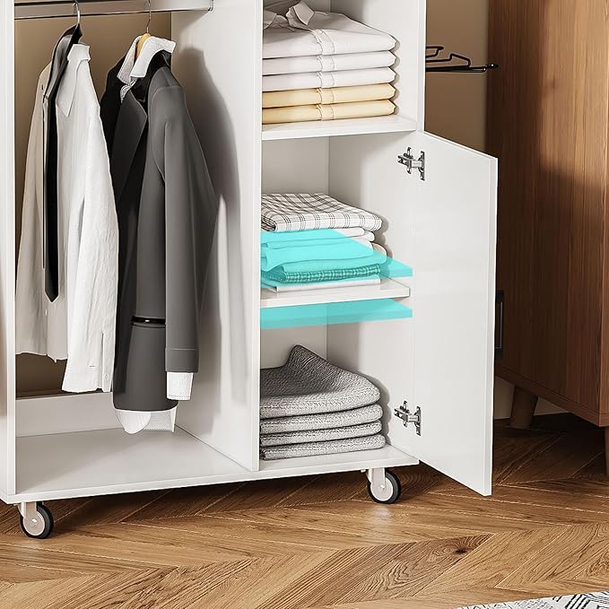 Rolling Ironing Board with Storage Cabinet, Ironing Table with Heat-Resistant - Image 2