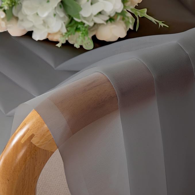 Chyhomenyc Sheer Window Curtains 72 inch Length 2 PCS- Rod Pocket Living Room - Image 4