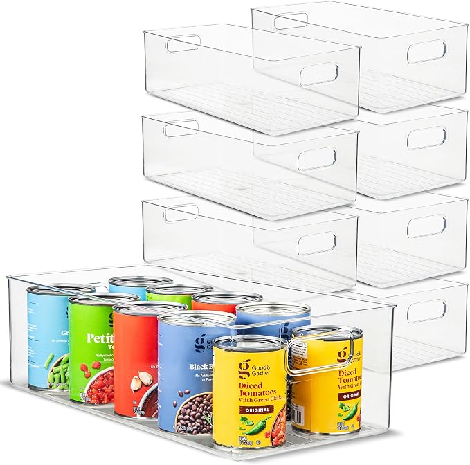 Plastic Food Storage 8 Pack Clear Container Bin by primebox