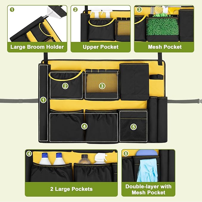 32-55 Gallon Trash Can Caddy Bag, Garbage Bin Apron Caddy - Image 3
