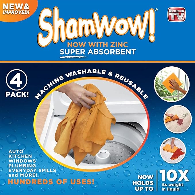 ShamWow Original Super Absorbent Multi-Purpose Cleaning Shammy Chamois Towel - Image 3