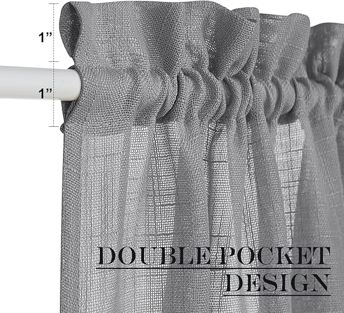 NICETOWN Door Curtains for Sliding Glass French Door, Farmhouse Linen Cutains - Image 5